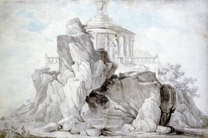 Project voor een kunstmatige berg ter ere van het Festival van de Rede, op te richten in een openbare tuin in Bordeaux, 1795